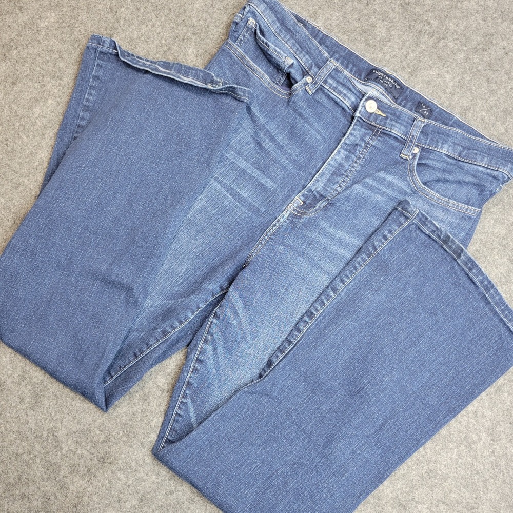 Lucky Brand Jeans Womens 16/33 Blue Denim High Rise Flared Leg Stevie Streetwear